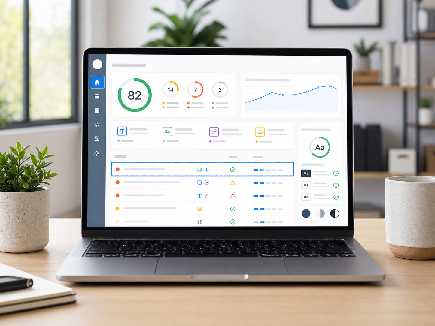 AuditYourWeb accessibility report showing scores, findings, and issue summaries